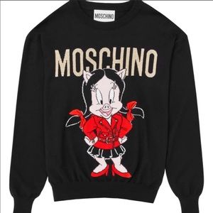 Authentic Moschino Petunia Pig 100% wool sweater.